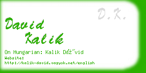 david kalik business card